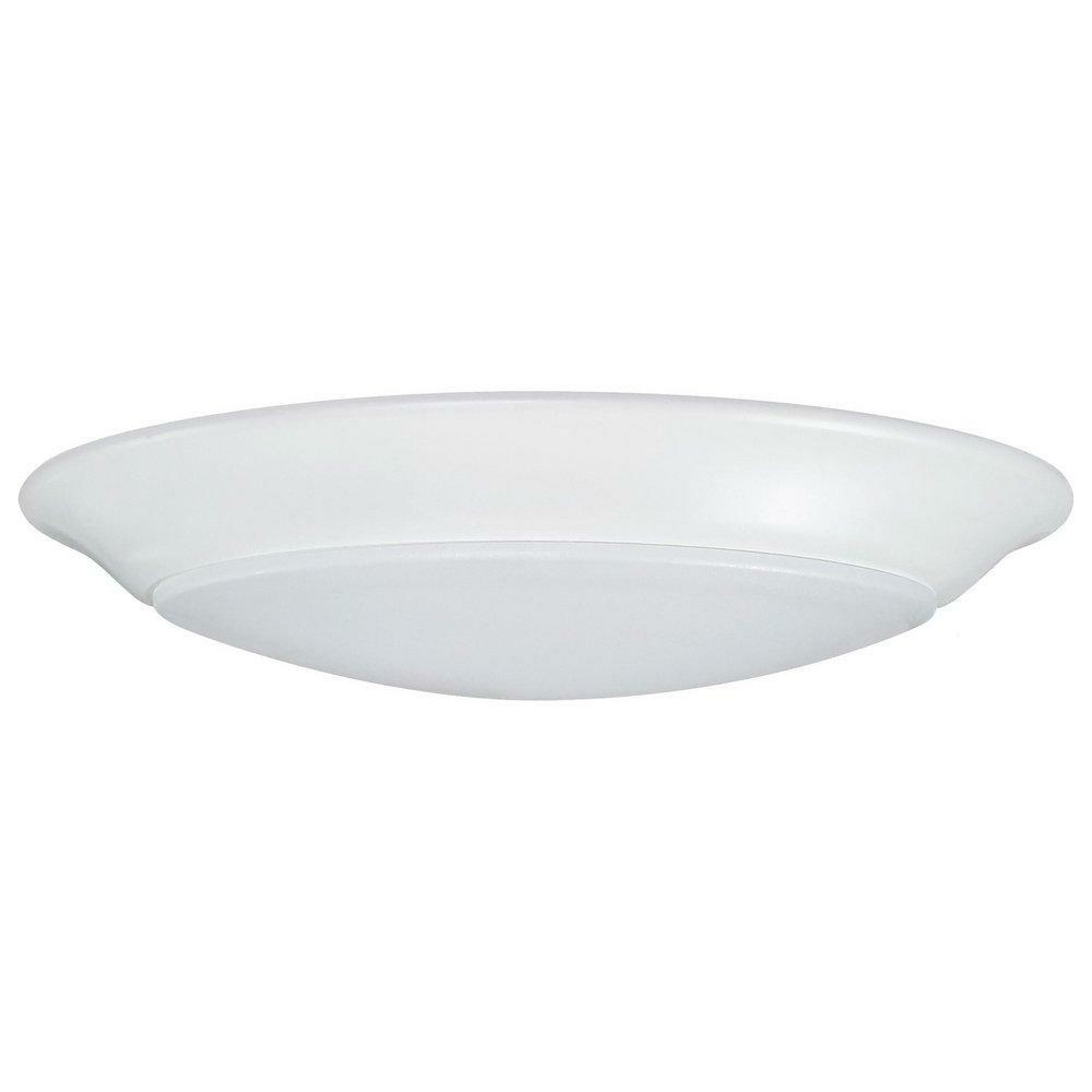 1-3/7 X 7-3/7 In. 15W 1-Light Integrated Led Flush Mount Ceiling Fixture In White Ceiling Lighting White