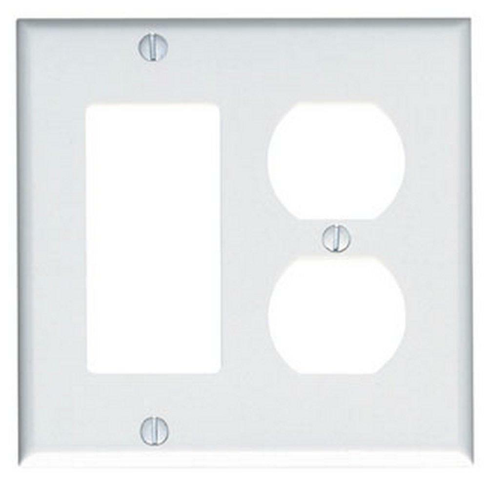 1-Device 1-Duplex Decorative Plate In White Indoor Lighting Parts & Accessories White