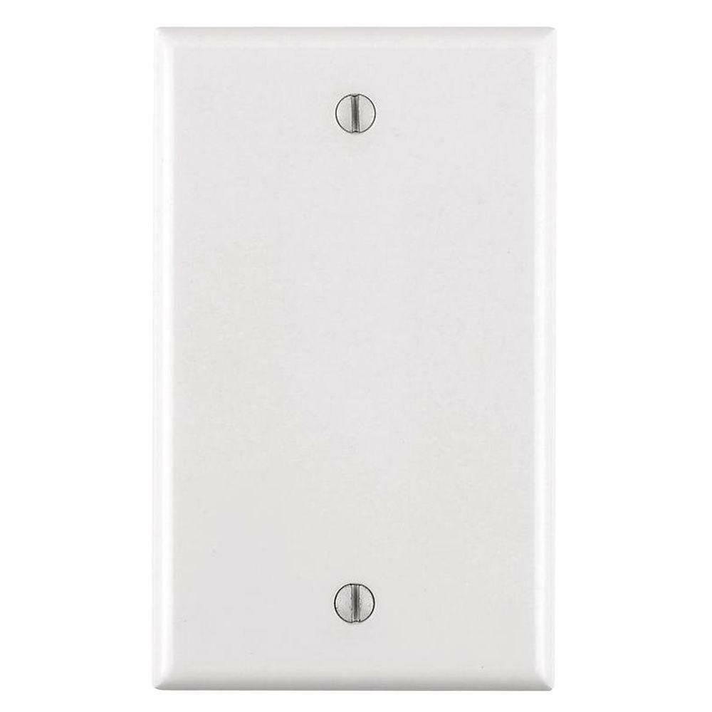 1-Gang Blank Receptacle Plate In White Indoor Lighting Parts & Accessories