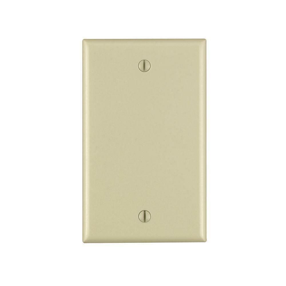 1-Gang Blank Receptacle Thermoset Nylon Wall Plate In Ivory Indoor Lighting Parts & Accessories Ivory