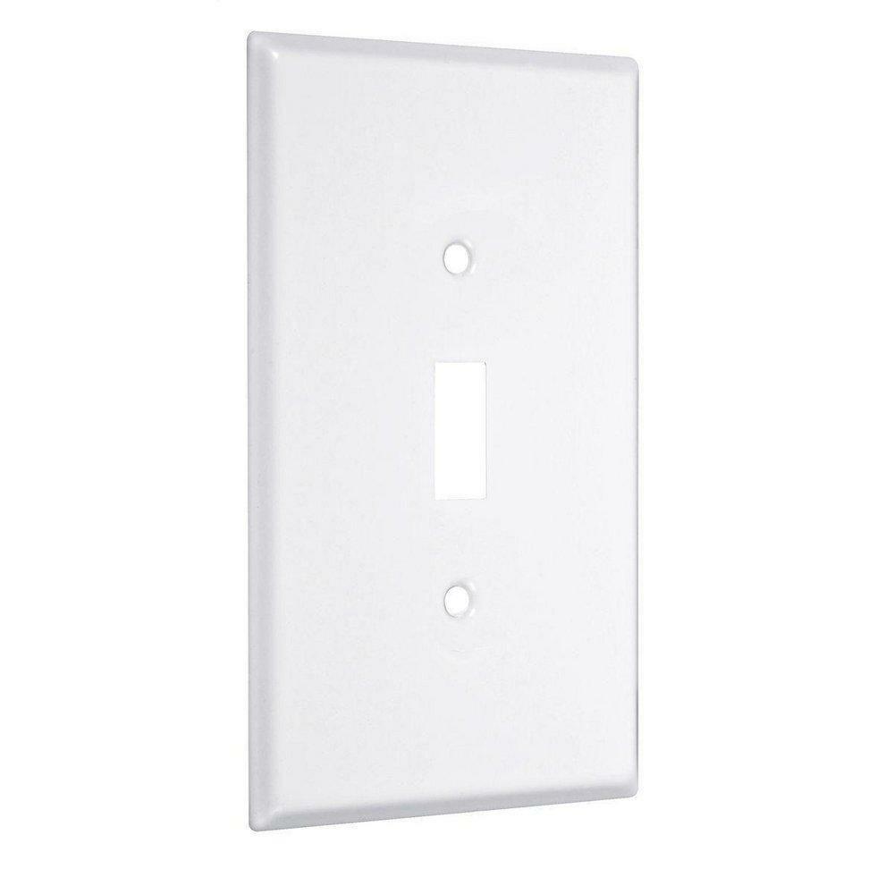 1-Gang Jumbo Metal Wallplate In White Smooth Indoor Lighting Parts & Accessories White