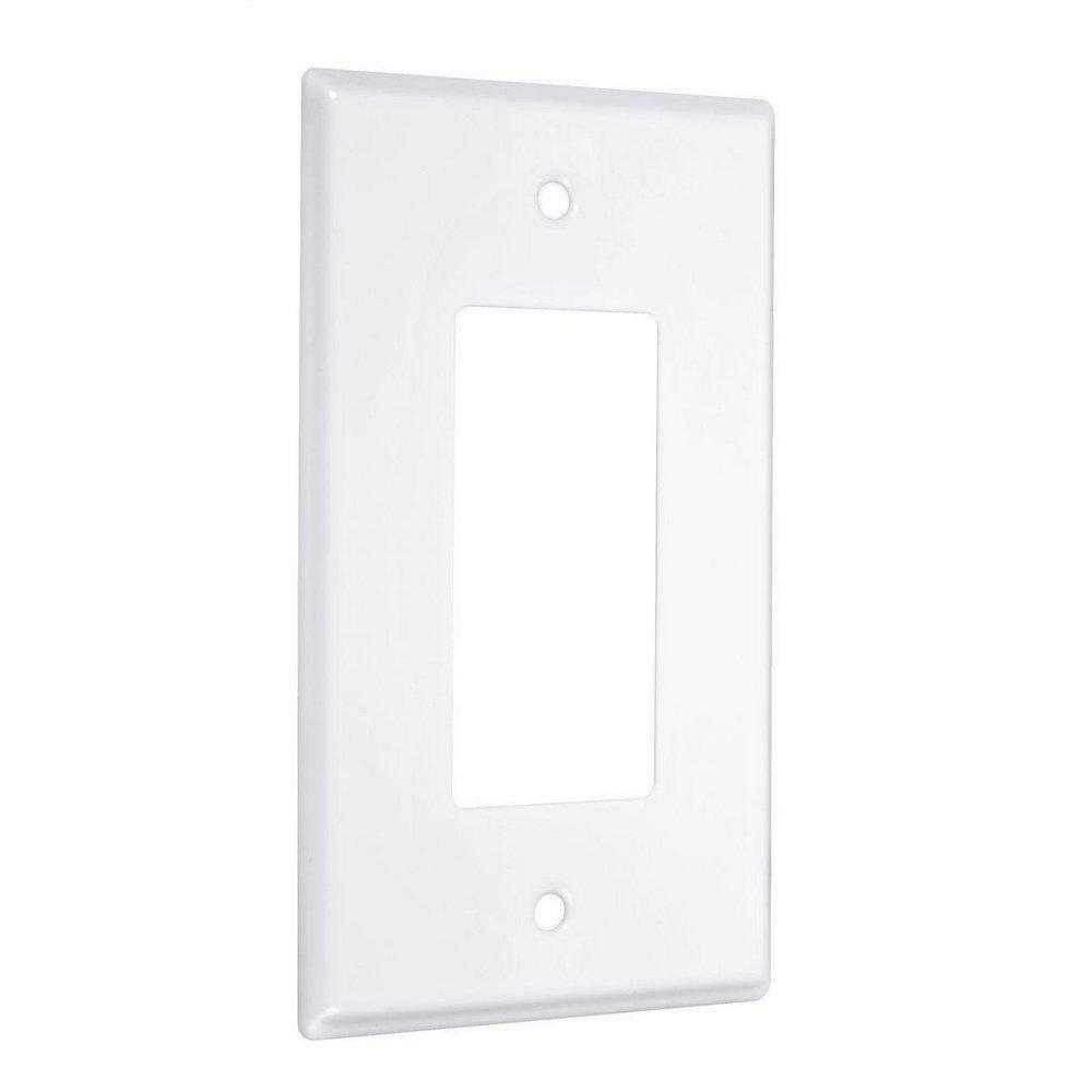 1-Gang Metal Wallplate, Jumbo, Decorator In White Smooth Indoor Lighting Parts & Accessories White