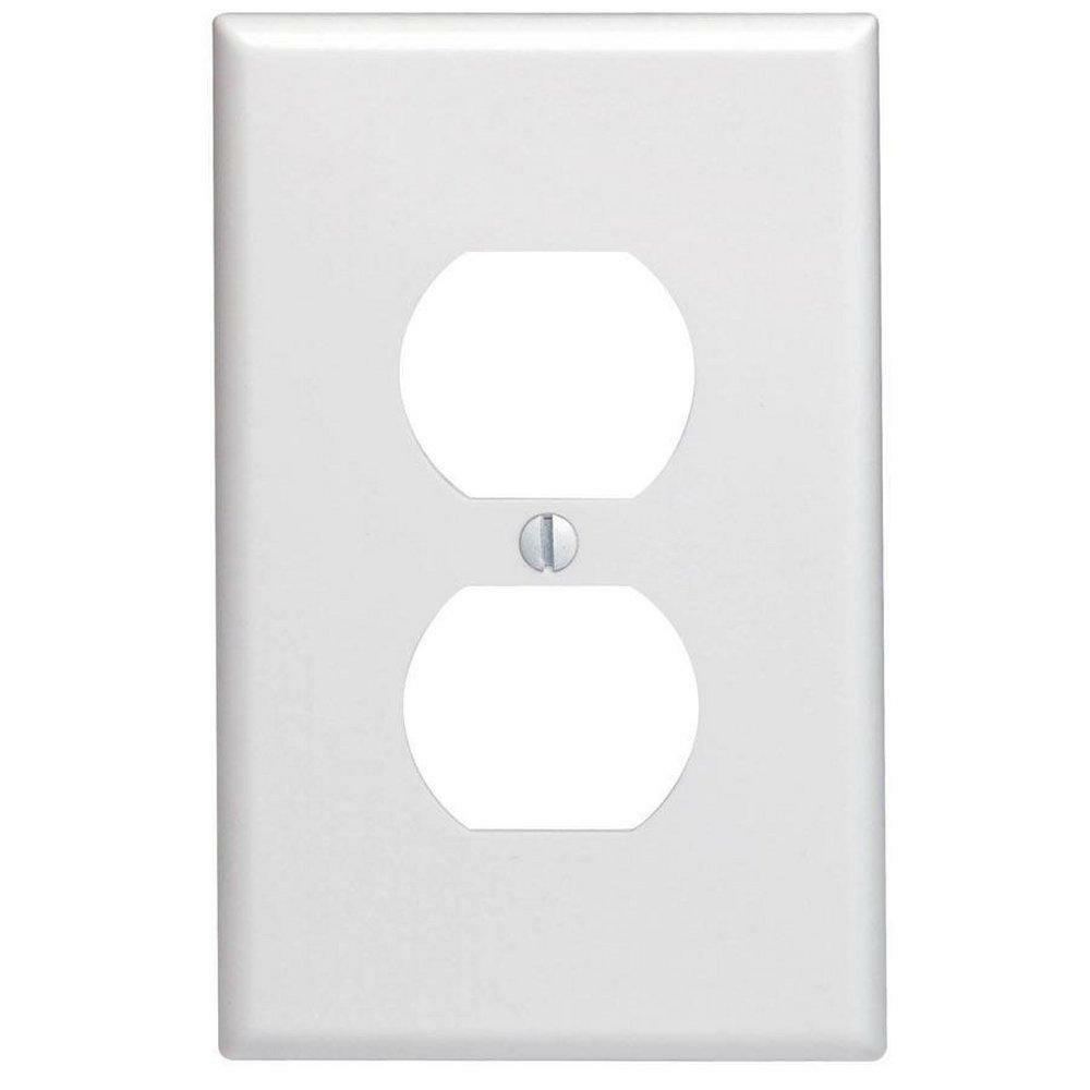 1-Gang Midway Size Receptacle Plate In White Indoor Lighting Parts & Accessories White