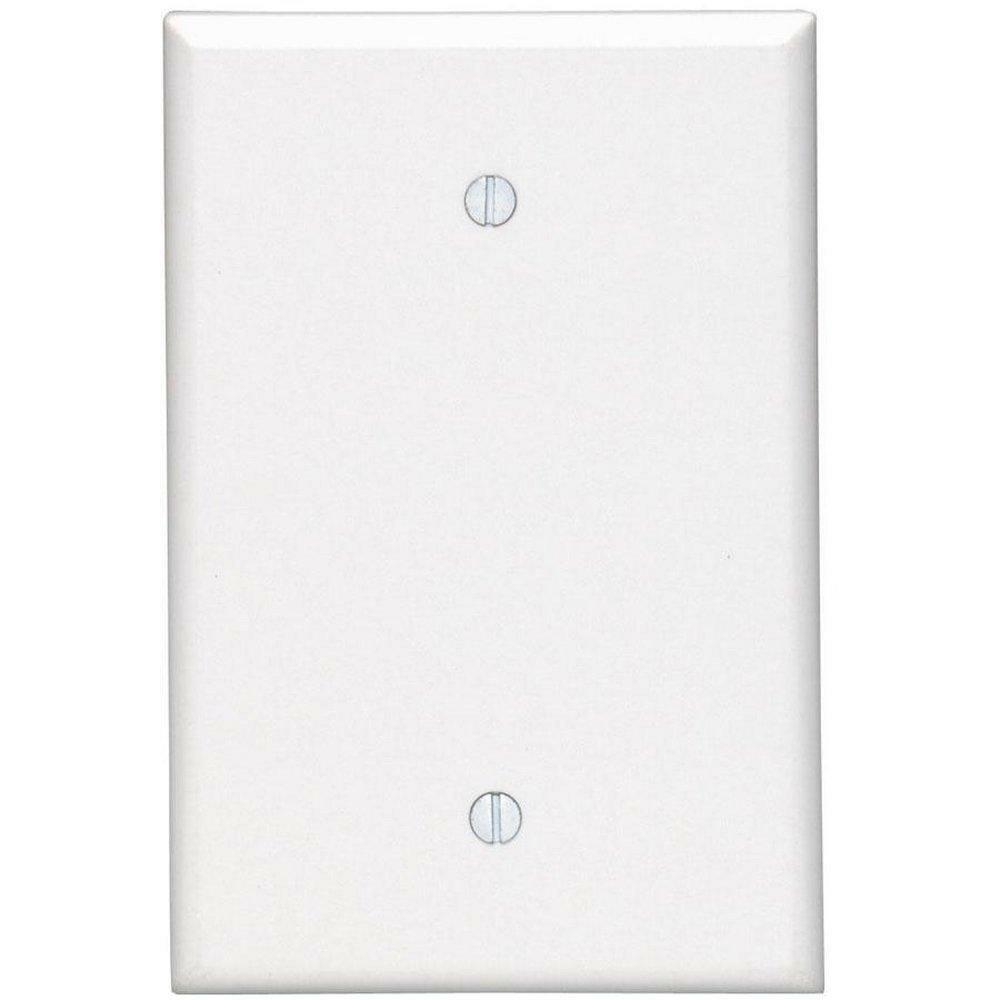 1-Gang Oversized Hard Plastic Blank Plate In White Indoor Lighting Parts & Accessories White