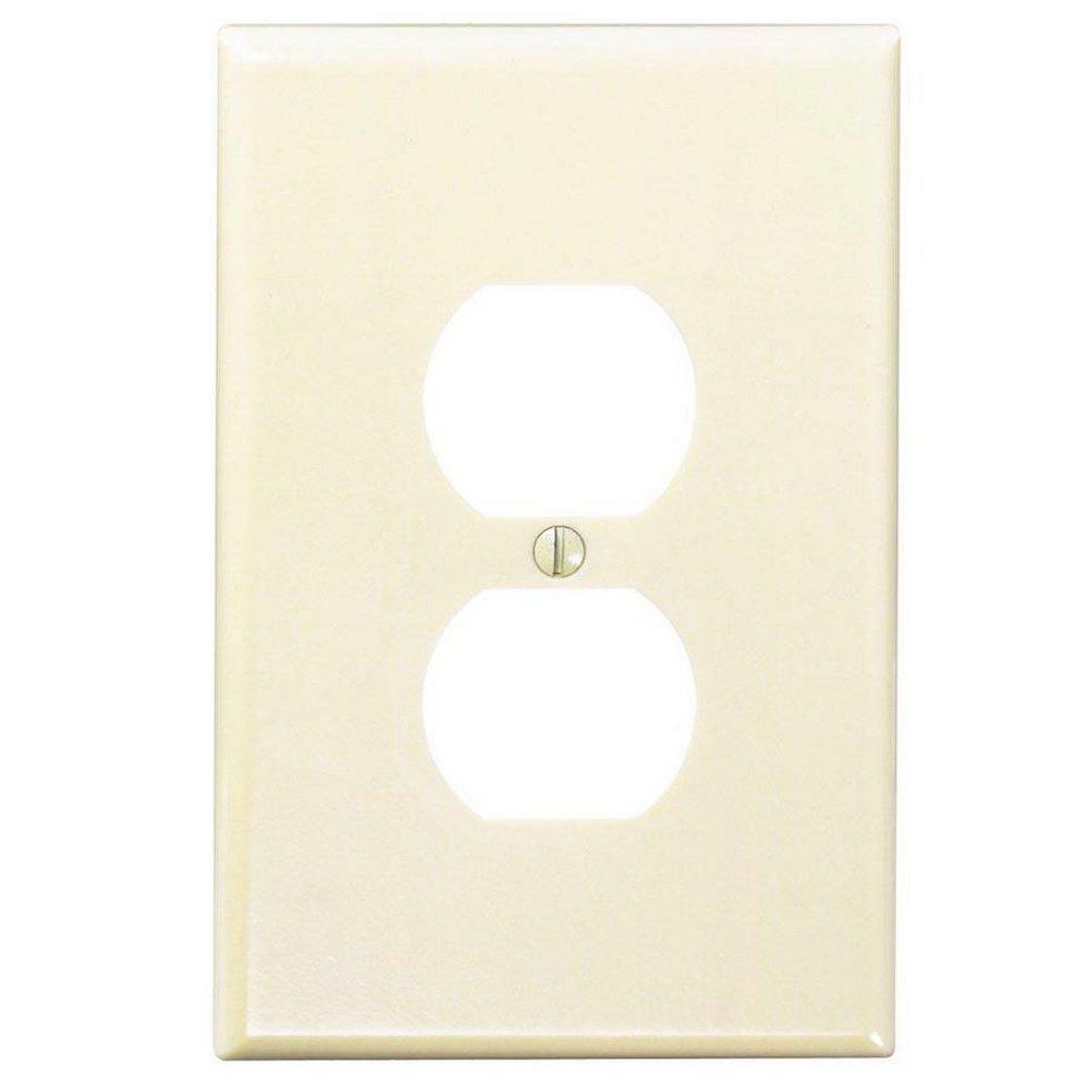 1-Gang Oversized Hard Plastic Duplex Receptacle In Ivory Indoor Lighting Parts & Accessories Ivory