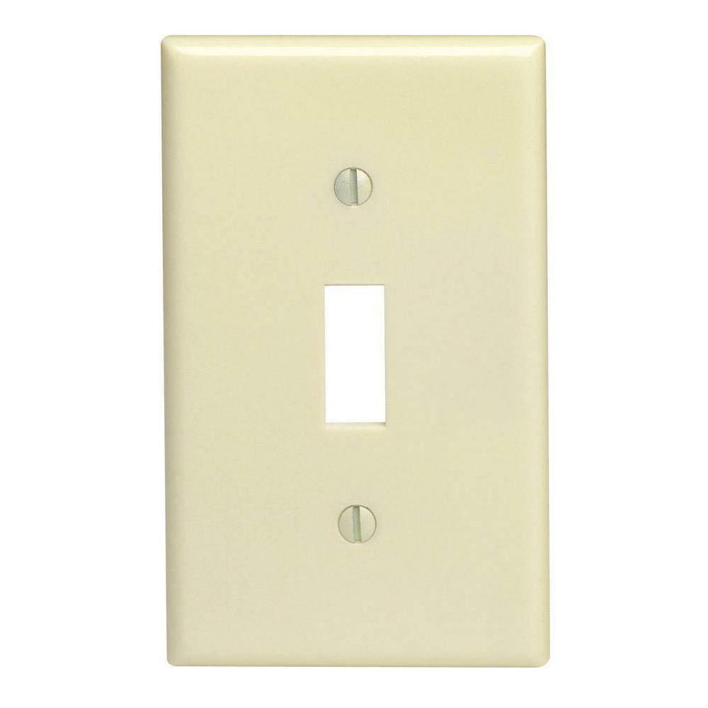 1 Gang Thermoset Plastic Wall Plate In Ivory Indoor Lighting Parts & Accessories Ivory