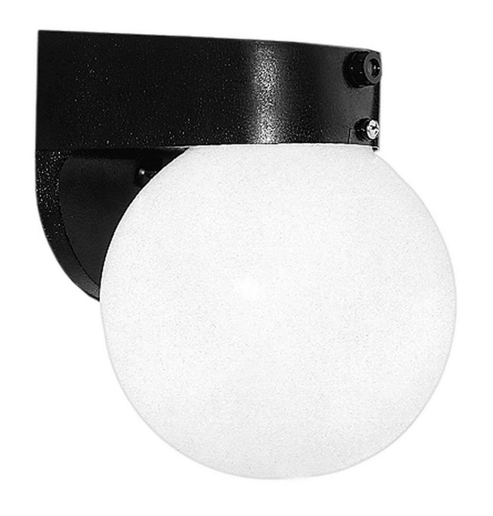 1-Light 60W Exterior Wall Sconce With Opal Acrylic Glass In Black With Photocell Outdoor Lighting Black