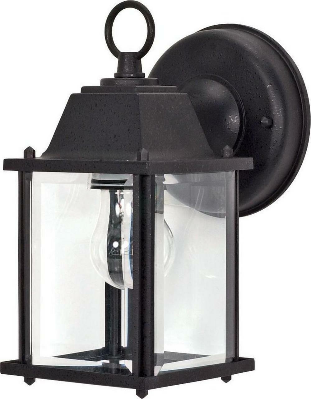 1 Light 60W Outdoor Wall Cube Lantern Textured Black Outdoor Lighting Textured Black