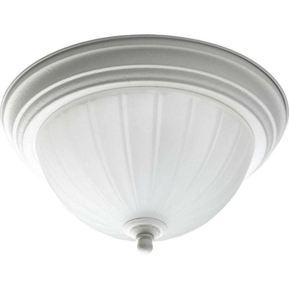 1 Light 75W Ctc Fixture With Etched Ribbed Glass Ceiling Lighting White