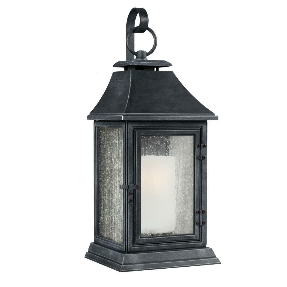 1-Light Wall Mount Lantern In Dark Weathered Zinc Outdoor Lighting Dark Weathered Zinc