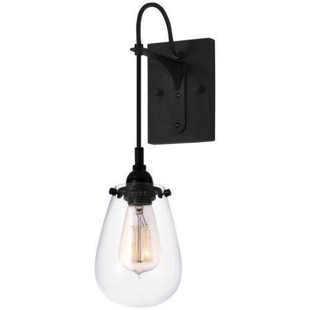 1-Light Wall Sconce In Satin Black Indoor Lighting Satin Black