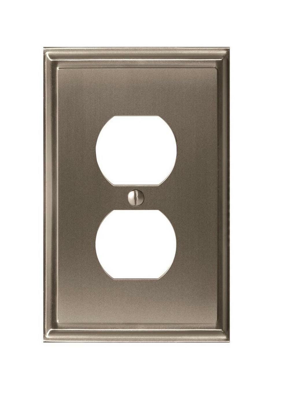 1 Receptacle Satin Nickel Wall Plate Indoor Lighting Parts & Accessories Satin Nickel