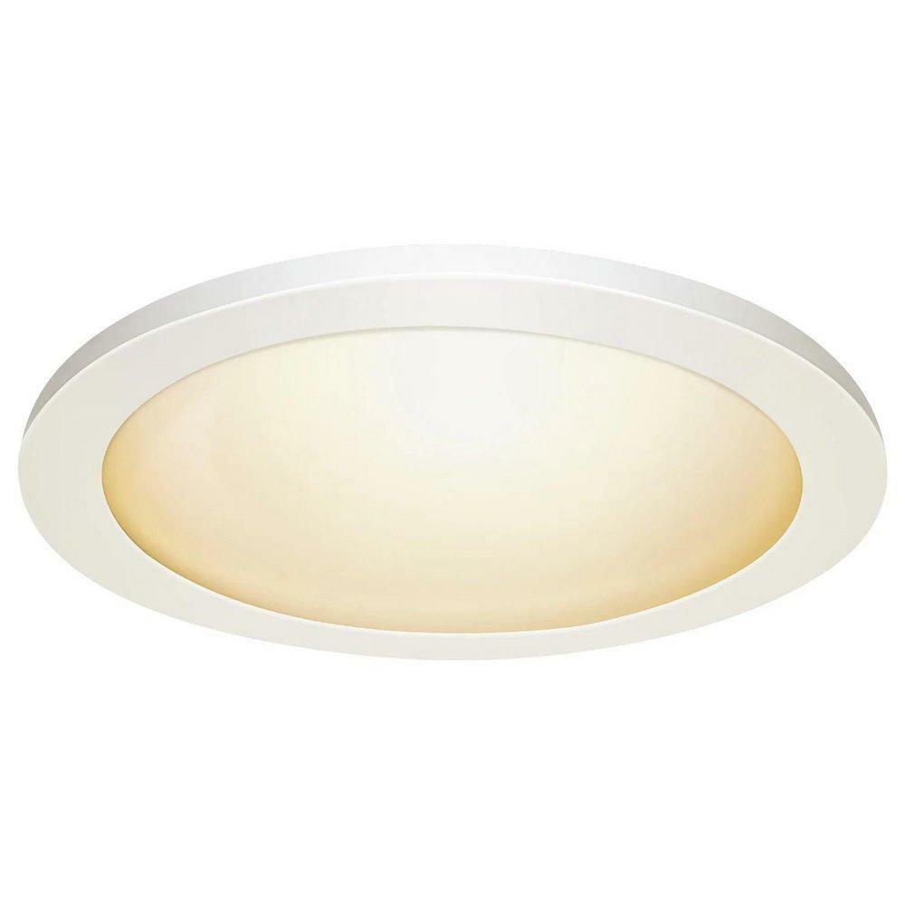 1 X 11 In. 12.5W 1-Light Integrated Led Flush Mount Ceiling Fixture In White Ceiling Lighting White