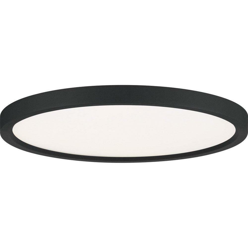 1 X 15 In. 30W 1-Light Integrated Led Flush Mount Ceiling Fixture In Earth Black Ceiling Lighting Earth Black