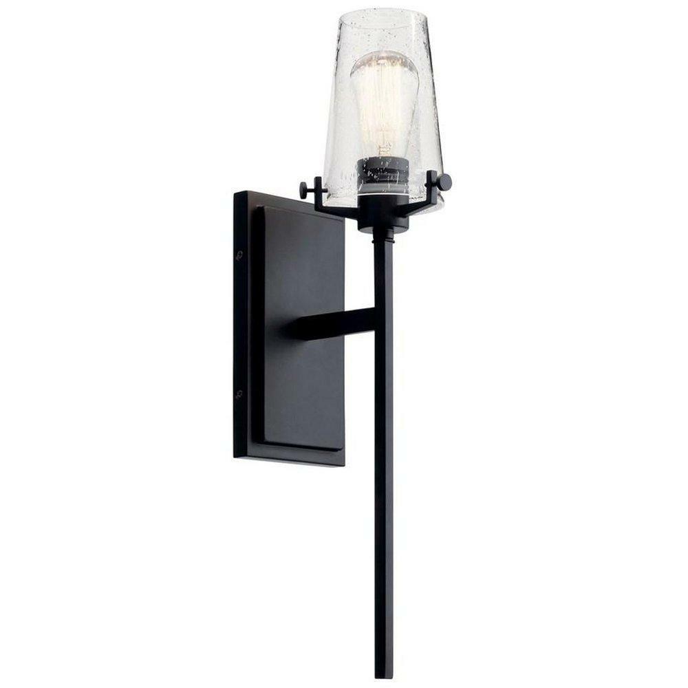 100W 1-Light 22 In. Wall Sconce In Black Indoor Lighting Black