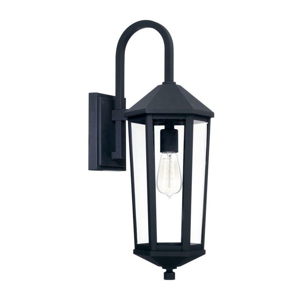 100W 1-Light Medium E-26 Incandescent Outdoor Wall Lantern In Black Outdoor Lighting Black