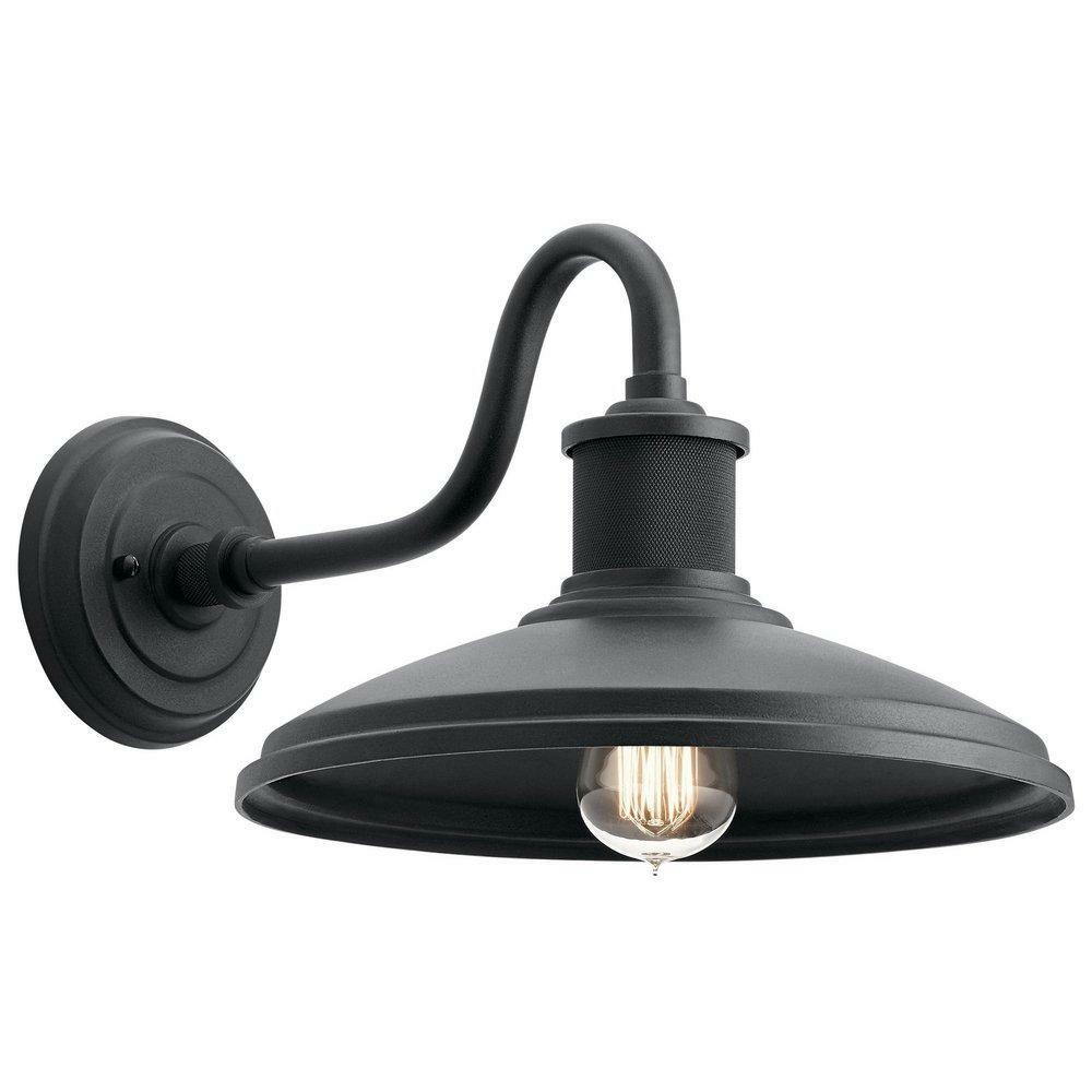 100W 1-Light Medium E-26 Incandescent Outdoor Wall Sconce In Textured Black Outdoor Lighting Textured Black