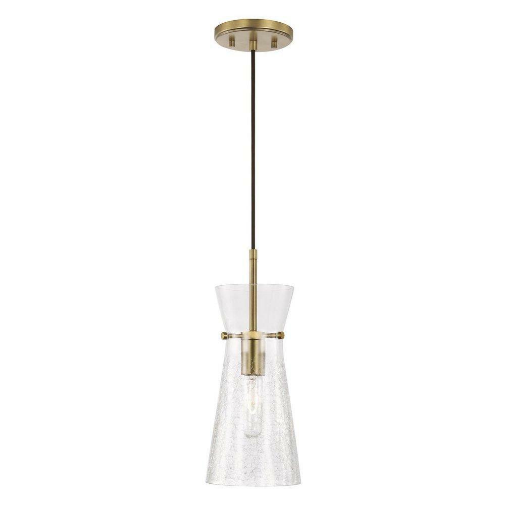 100W 1-Light Medium E-26 Incandescent Pendant In Aged Brass Indoor Lighting Aged Brass