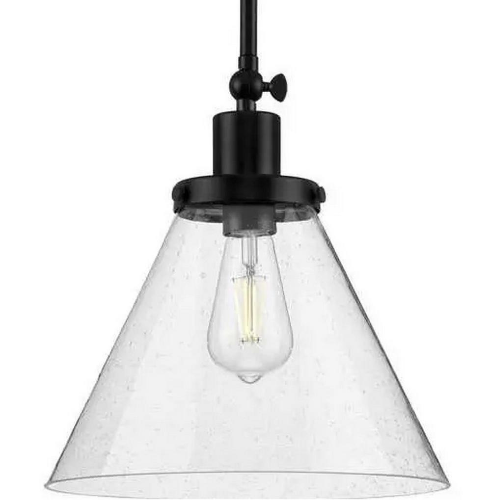 100W 1-Light Medium E-26 Incandescent Pendant Light In Matte Black Indoor Lighting Matte Black