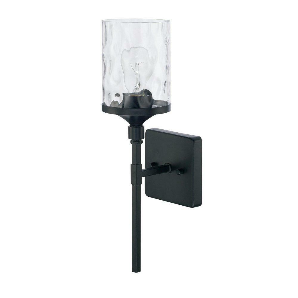 100W 1-Light Medium E-26 Incandescent Wall Sconce In Matte Black Indoor Lighting Matte Black