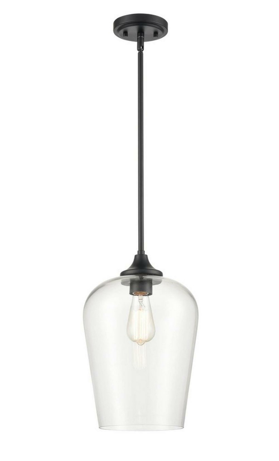 100W 1-Light Medium E-26 Mini-Pendant In Matte Black Indoor Lighting Matte Black