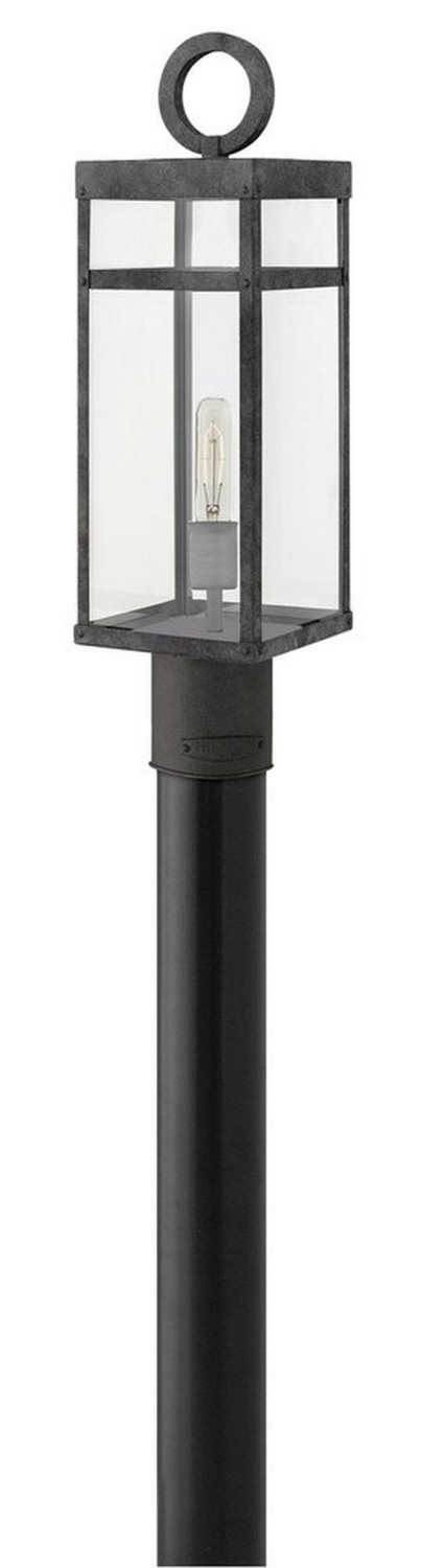 100W 1-Light Medium E-26 Outdoor Post Top Or Pier Mount Lantern In Aged Zinc Outdoor Lighting Aged Zinc