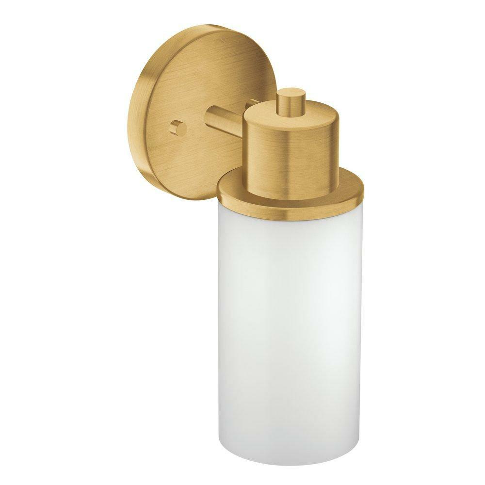 100W 1-Light Medium E-26 Vanity Fixture In Brushed Gold Bathroom Lighting Brushed Gold