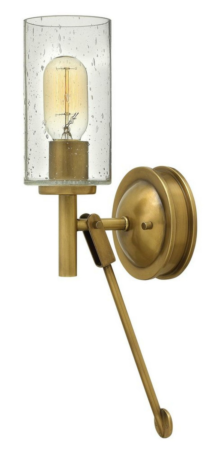 100W 1-Light Wall Sconce In Heritage Brass Indoor Lighting Heritage Brass