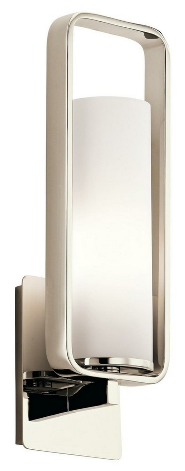 100W 1-Light Wall Sconce In Polished Nickel Indoor Lighting Polished Nickel