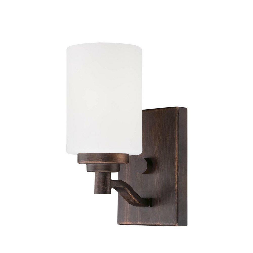 100W 1-Light Wall Sconce In Rubbed Bronze Indoor Lighting Rubbed Bronze