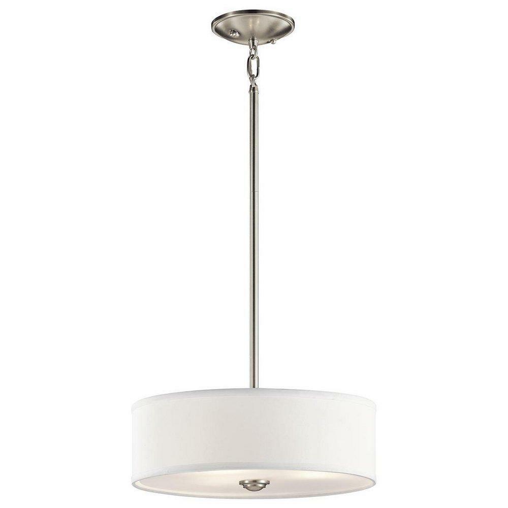 100W 3-Light Medium Incandescent Semi-Flush Ceiling Light In Brushed Nickel Ceiling Lighting Brushed Nickel