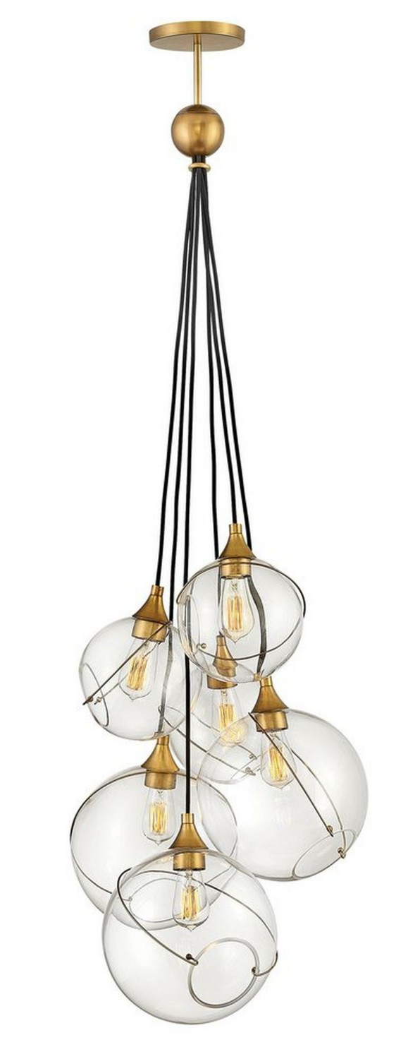 100W 6-Light Chandelier In Heritage Brass Chandeliers Heritage Brass