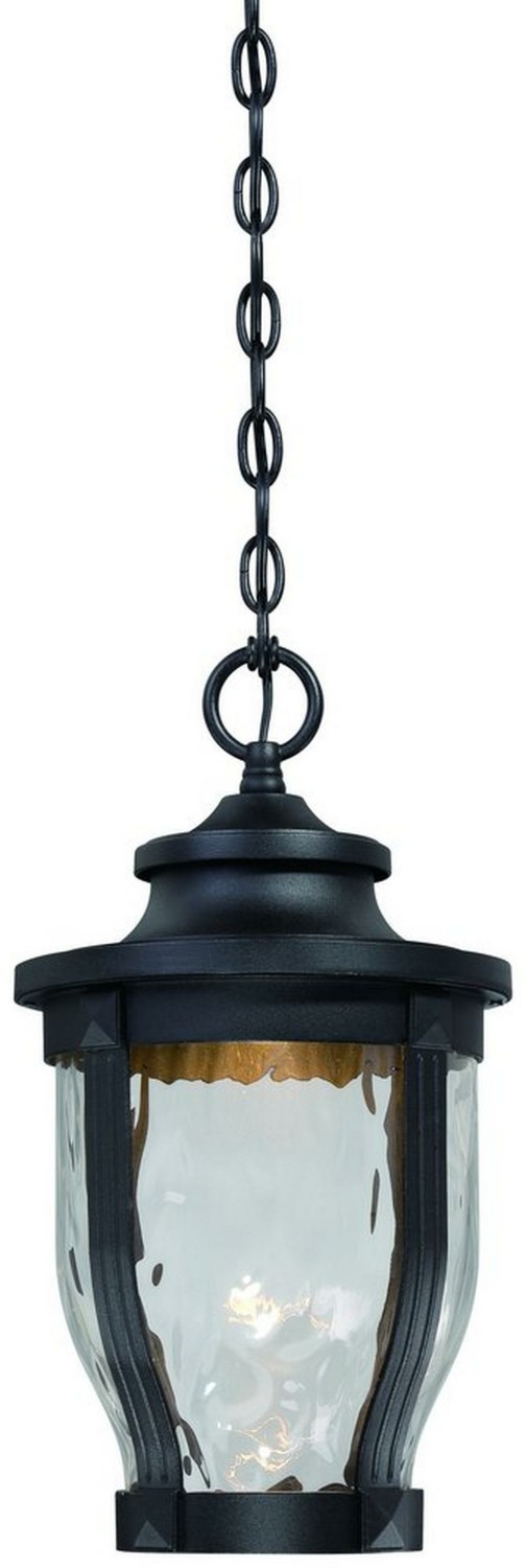 10W 1-Light Chain Hung Lantern In Black Outdoor Lighting Black