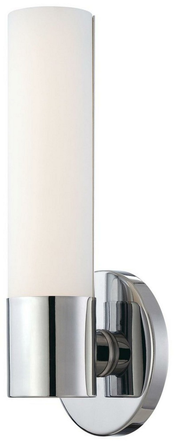 10W 1-Light Led Wall Sconce With Etched Opal Glass In Polished Chrome Bathroom Lighting Polished Chrome