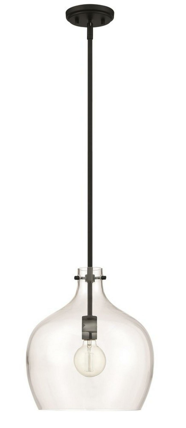 12-7/8 In. 60W 1-Light Medium E-26 Pendant In Matte Black Indoor Lighting Matte Black