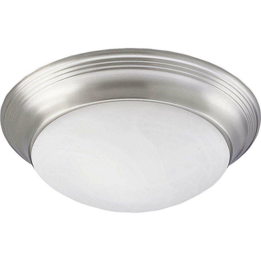 12 In. 1-Light 60W Flush Mount Ceiling Fixture Light In Bright Nickel Ceiling Lighting Brushed Nickel