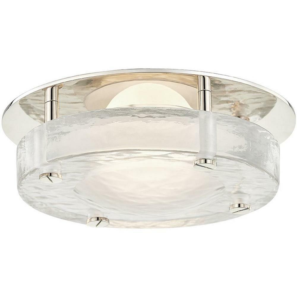 12W 1-Light Led Flush Mount Ceiling Fixture In Polished Nickel Ceiling Lighting Polished Nickel