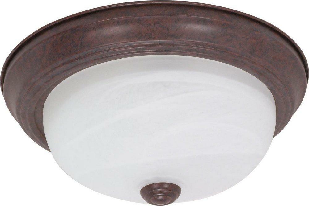 13 In, 2-Light 60W Flush Mount Ceiling Fixture Old Bronze Ceiling Lighting Old Bronze