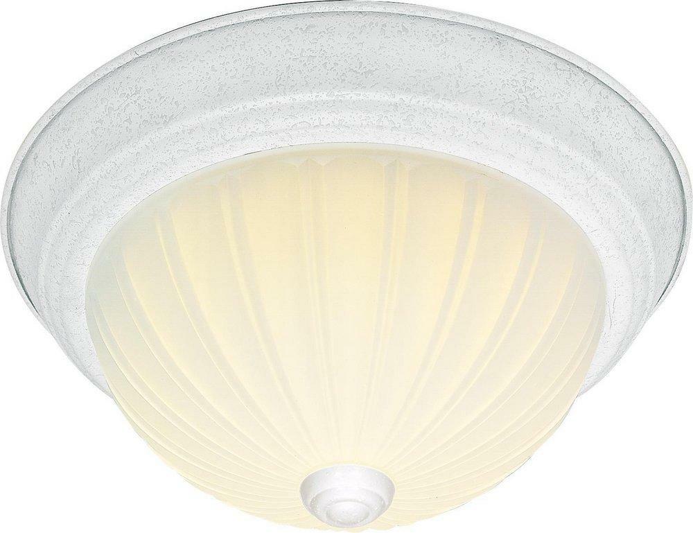 13 In. 2-Light Flush Mount Ceiling Light In Textured White Ceiling Lighting Textured White