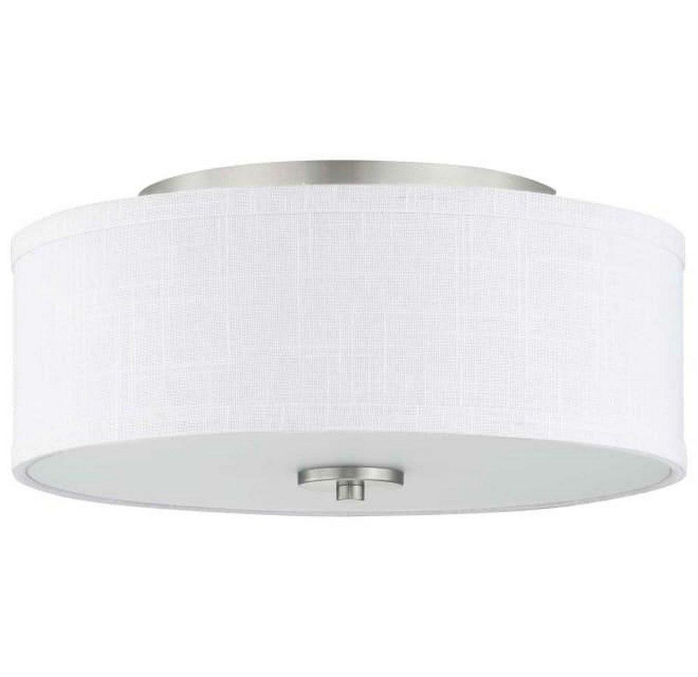 13 In. 60W 2-Light Medium E-26 Incandescent Flush Mount Ceiling Fixture In Brushed Nickel Ceiling Lighting Brushed Nickel