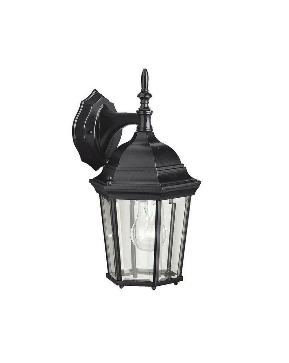 13 In. Height 100 W 1-Light Medium Lantern In Black Outdoor Lighting Black