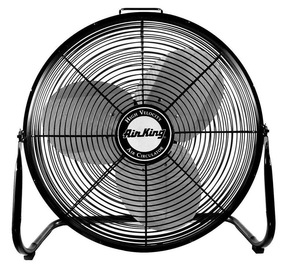 14 In. 3-Blade Floor Mount Pivoting Fan In Black Fans & Accessories Black