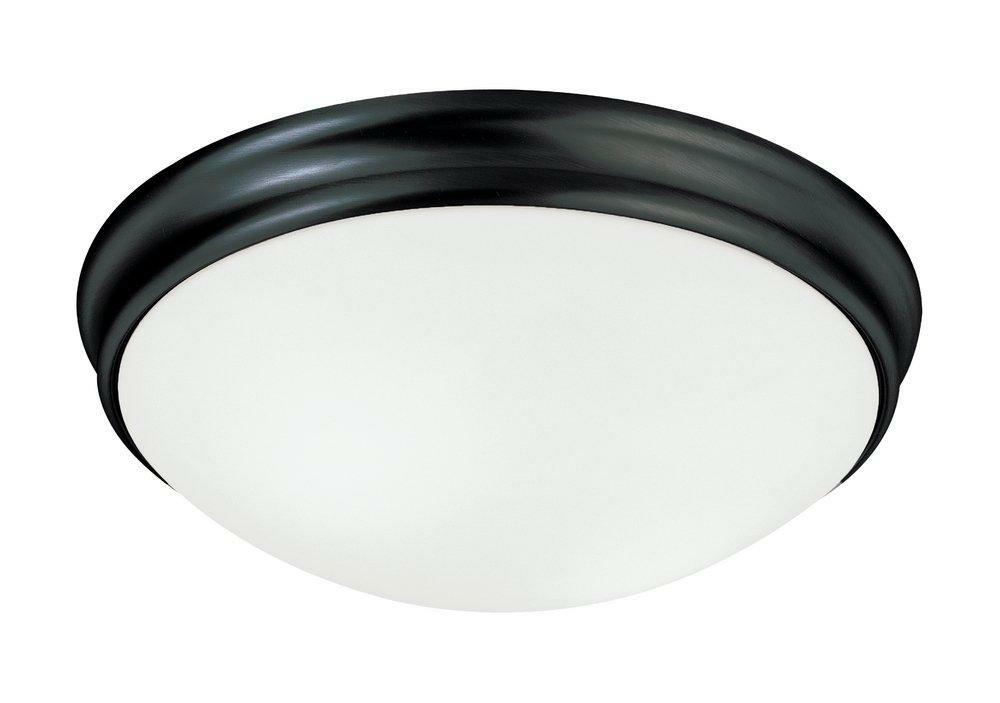 14 In. 60W 3-Light Medium E-26 Incandescent Flush Mount Ceiling Fixture In Matte Black Ceiling Lighting Matte Black