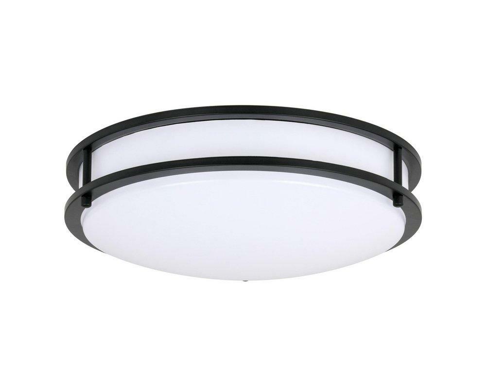 14 In. Led Round Saturn Ceiling Fixture In Matte Black Ceiling Lighting