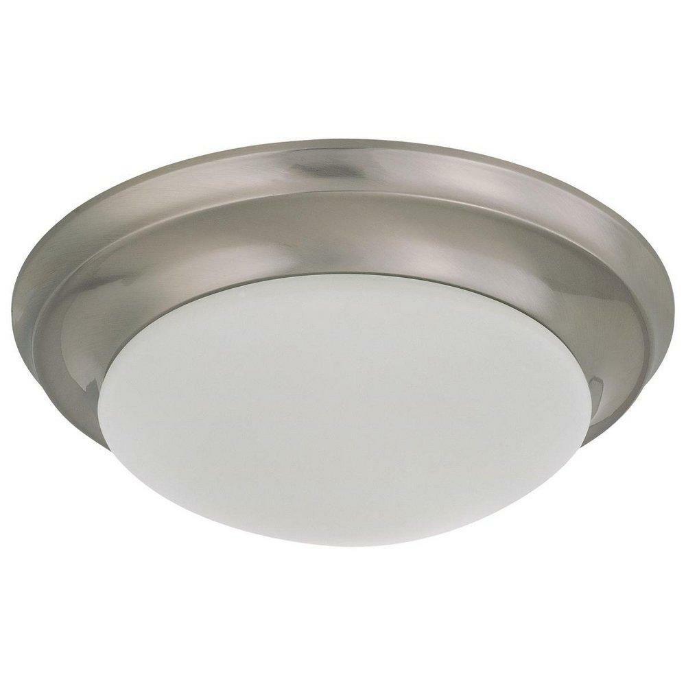 14 X 5-1/2 In. 25W 1-Light Integrated Led Flush Mount Ceiling Fixture In Brushed Nickel Ceiling Lighting Brushed Nickel