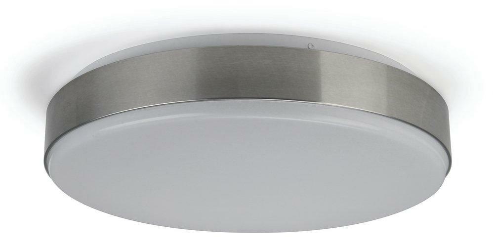 15-1/4 In. 24W 1-Light Flush Mount Ceiling Fixture In Brushed Nickel Ceiling Lighting Brushed Nickel