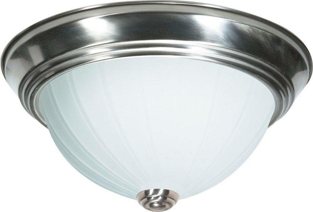 15-1/4 In. 3-Light Medium Base Flush Mount Ceiling Light In Brushed Nickel Ceiling Lighting Brushed Nickel