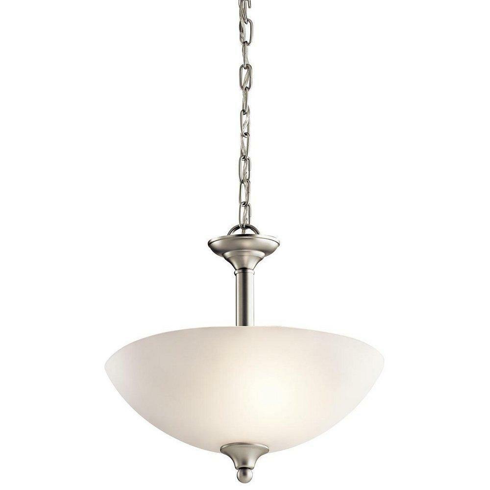 15 In. 100W 2-Light Medium Incandescent Ceiling Light In Brushed Nickel Ceiling Lighting Brushed Nickel