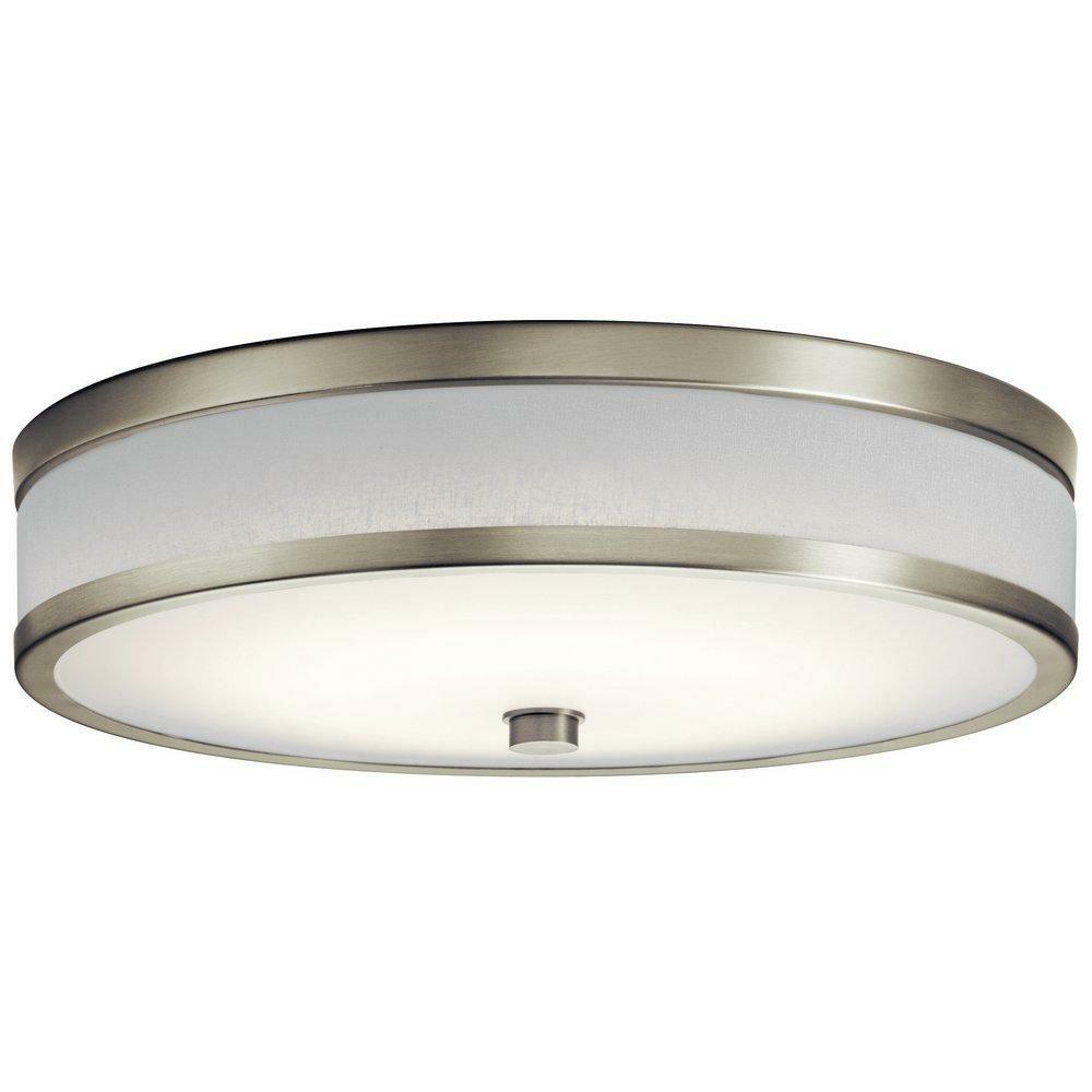 15 In. 28.5W 1-Light Led Flush Mount Ceiling Fixture In Brushed Nickel Ceiling Lighting Brushed Nickel