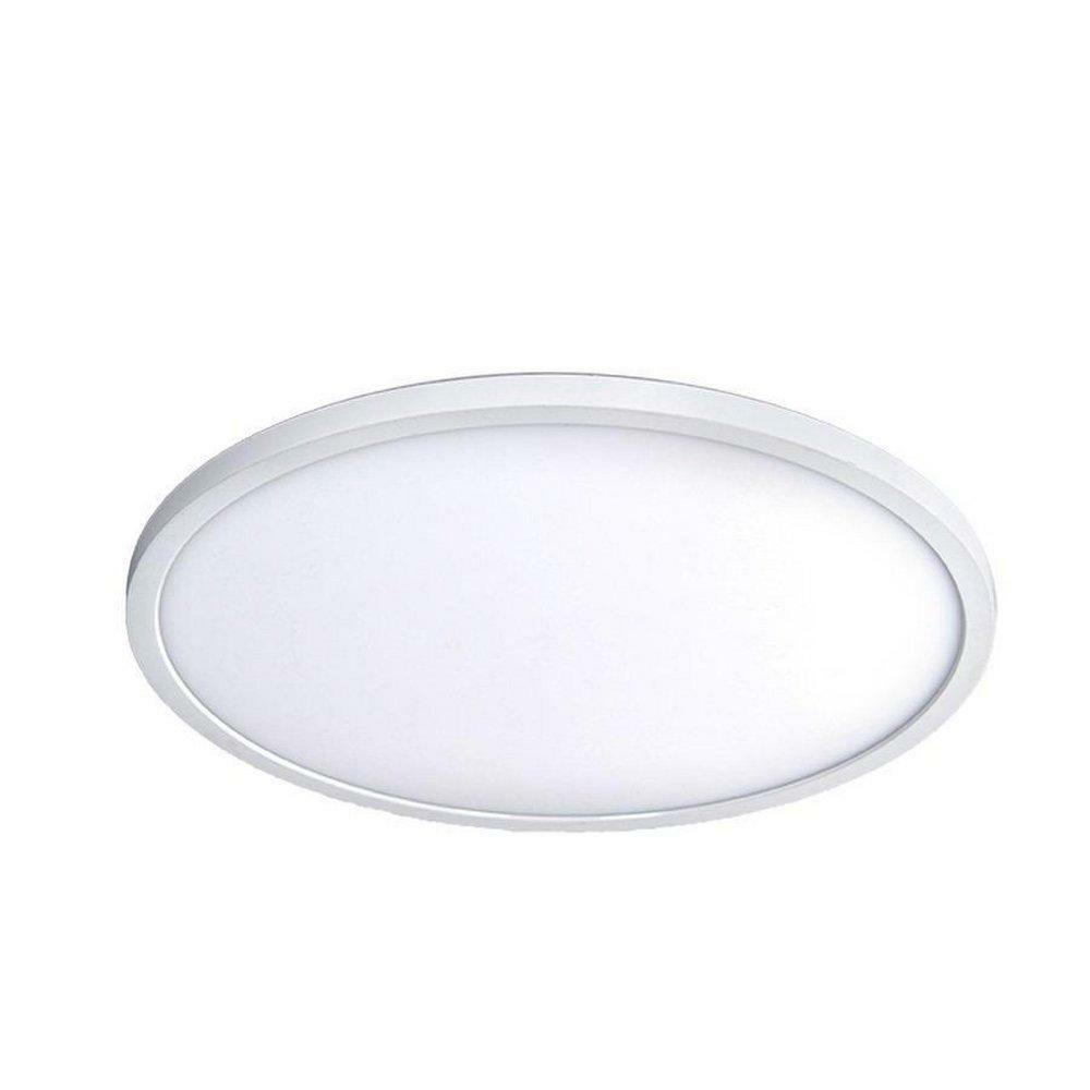 15 In. 28W 1-Light Integrated Led Flush Mount Ceiling Fixture In White Ceiling Lighting White